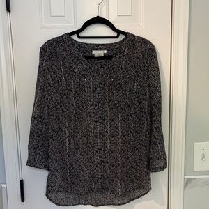 Como Black & White Sheer Women's Blouse